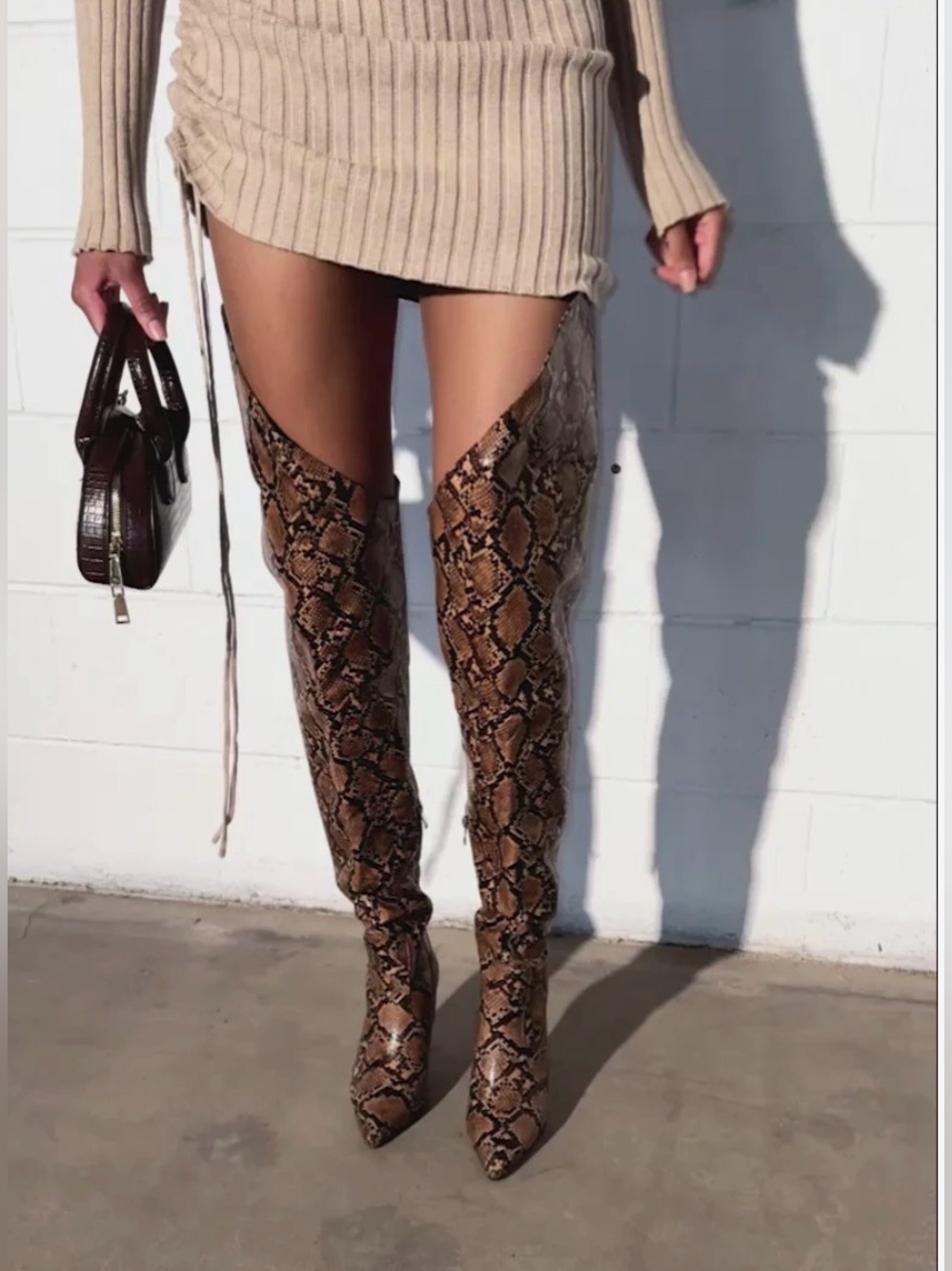 AZALEA WANG TARRANT SNAKE WESTERN TOPLINE BOOT size 7 BNWT